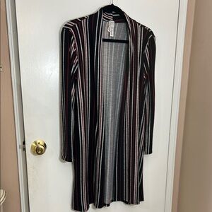 Striped Cardigan Mid Length